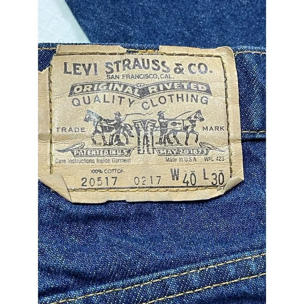 LEVIS USA Made 20517 0217 Vintage 70s Orange Tab Actual 38 W X 26 L (tag 40x30)